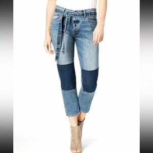 Lucky Brand Womens Mid Rise Sienna Boyfriend Patchwork Denim Jeans size 8/29 NWT